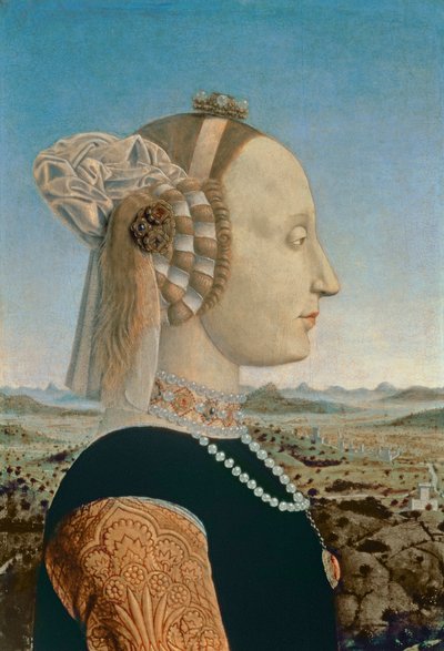 Battista Sforza, Wife of Federigo da Montefeltro, Duke of Urbino, c.1465 (detail) by Piero della Francesca